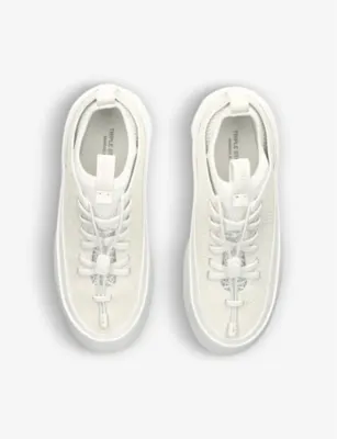 ZEGNA Triple Stitch MRBAILEY carbonised-leather and suede low-top trainers - EUR 41 / 7 UK MEN in WHITE, additional product view 2