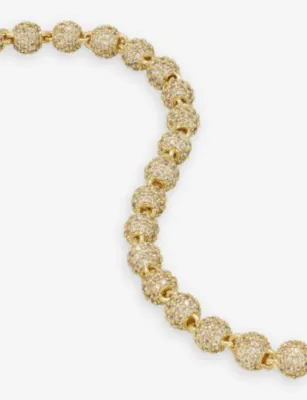 GLD Iced Ball 4mm 18ct Gold-Plated Necklace detail 3