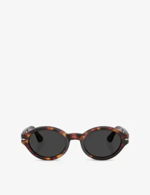 PERSOL PO3378S Polarised Loris Oval-Frame Acetate Sunglasses