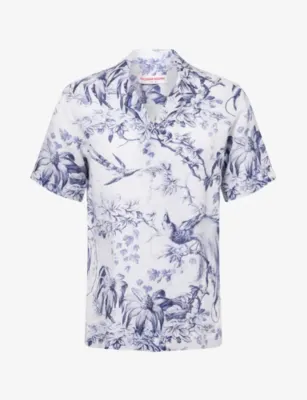 ORLEBAR BROWN Maitan Nature-Print Linen Shirt
