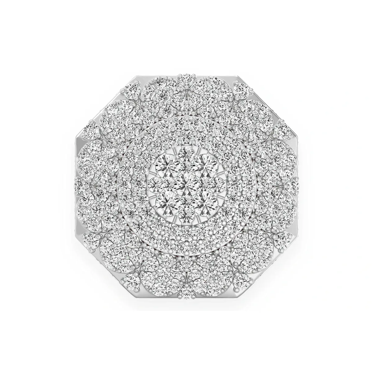 For Him Multi Halo Diamond Signet Ring