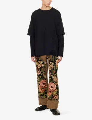 SIMONE ROCHA Layered Long-Sleeve Cotton-Jersey T-Shirt detail 2