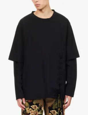 SIMONE ROCHA Layered Long-Sleeve Cotton-Jersey T-Shirt detail 3
