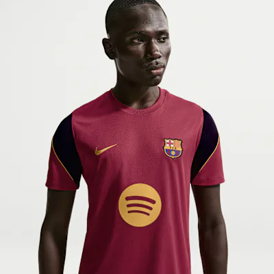 Nike F.C. Barcelona Strike Men's Nike Football Dri-FIT Short-Sleeve Top - Noble Red/Blackened Blue/Noble Red/Mineral Yellow