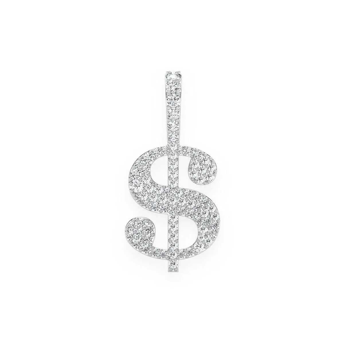 For Him US Dollar Sign Diamond Pendant in 0.25ctw / White Gold / Natural Diamond – Pendant