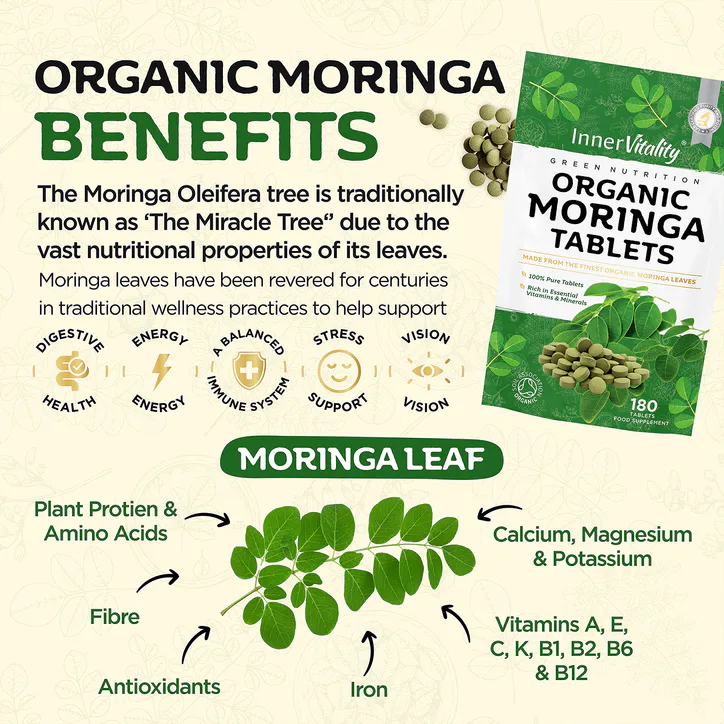 INNER VITALITY Organic Moringa Tablets – 180 Tablets detail 3