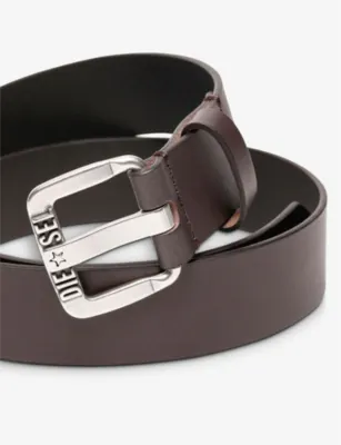 DIESEL B-Star logo-embossed leather belt - 34 detail 2