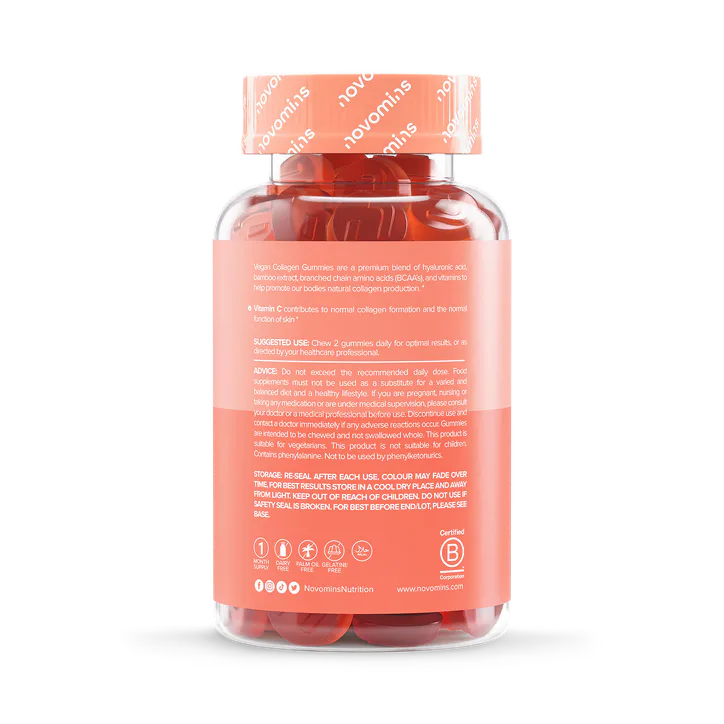 Novomins Vegan Collagen Passionfruit Flavour 60 Gummies 30 Days Supply, additional product view 2