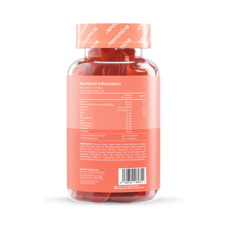 Novomins Vegan Collagen Passionfruit Flavour 60 Gummies 30 Days Supply, additional product view 3