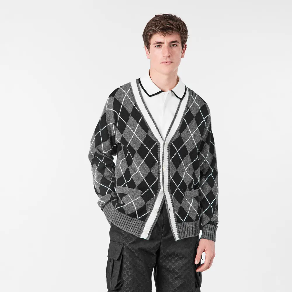 Gucci Argyle Cardigan detail 3