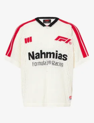 NAHMIAS F1 Striped-Sleeve Cotton-Jersey Top