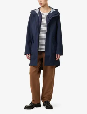 PS BY PAUL SMITH Detachable-Liner Hooded Shell Parka Jacket in Very Dark Navy, additional product view 2