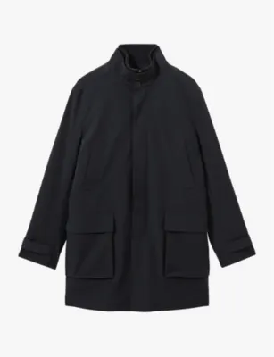 REISS Player funnel-neck mid-length hybrid coat