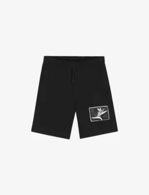 HUGO Brand-Patch Relaxed-Fit Cotton Shorts