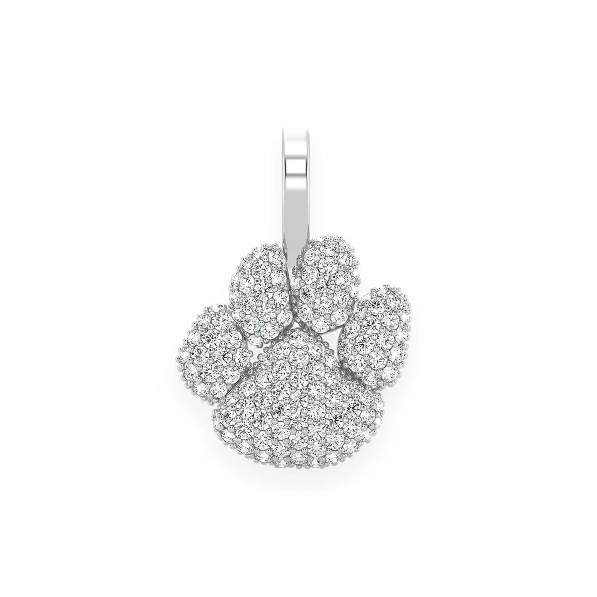 For Him Dog Paw Diamond Pendant in White Gold / Natural Diamond – Pendant