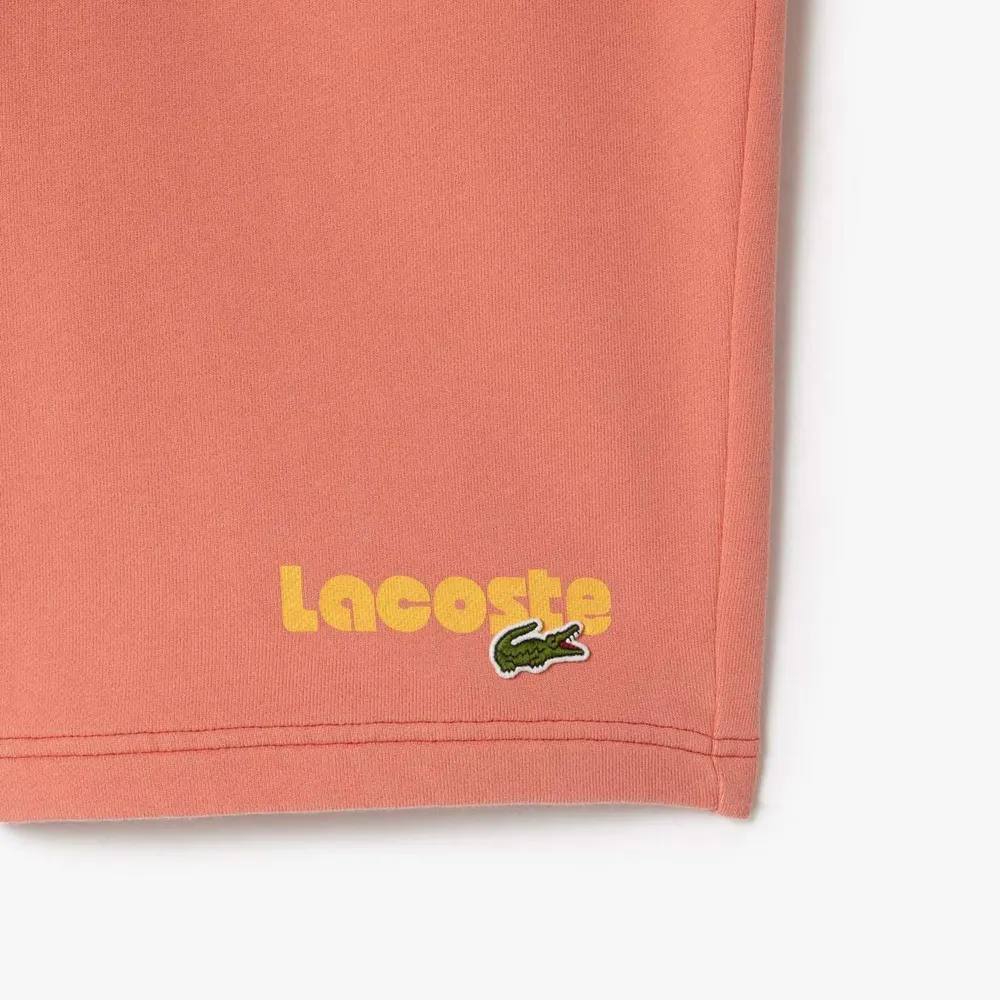 Lacoste Washed Effect Printed Fleece Shorts detail 2