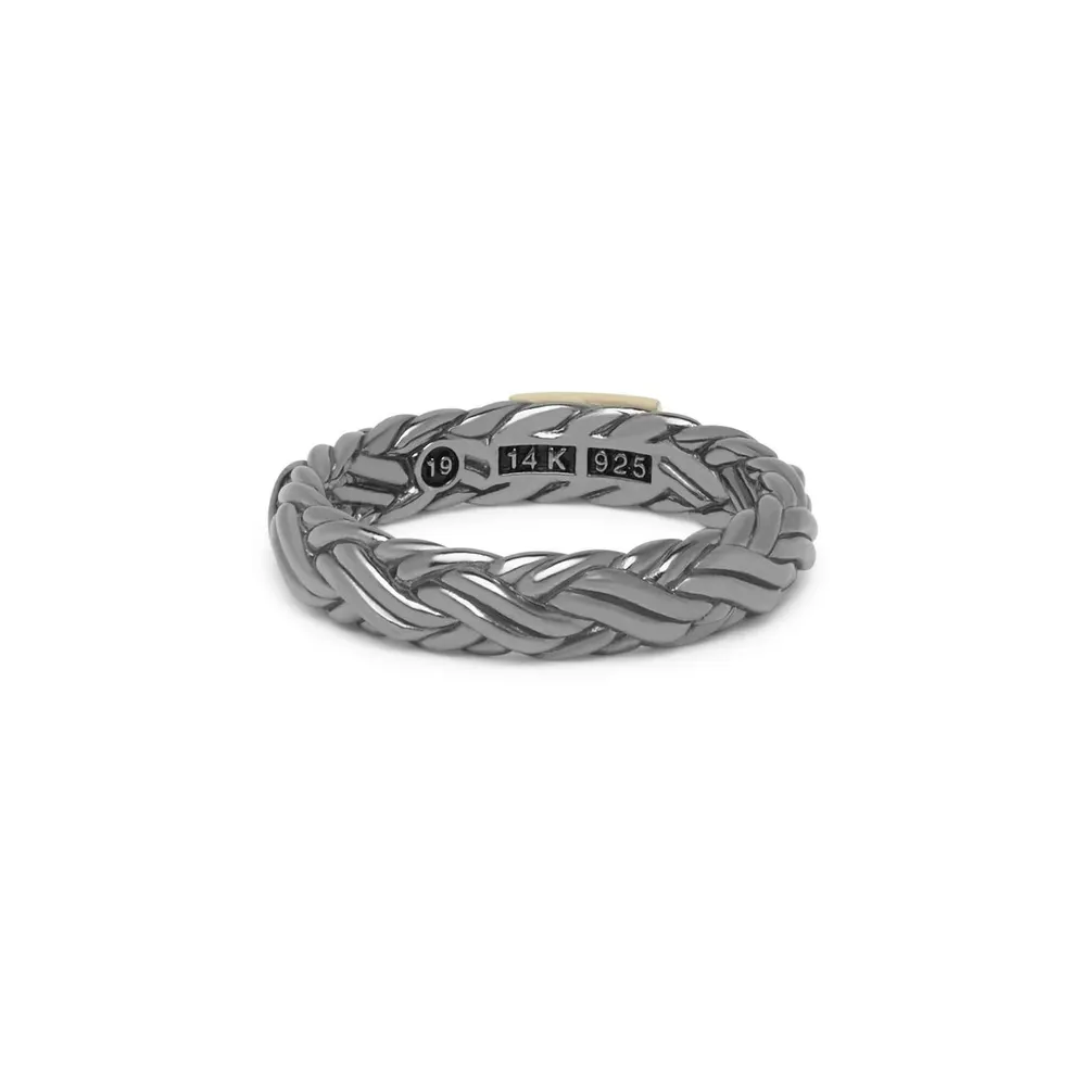 Buddha To Buddha Katja Xs Ring Black Rhodium Shine Gold 14kt in Black Rhodium, additional product view 2