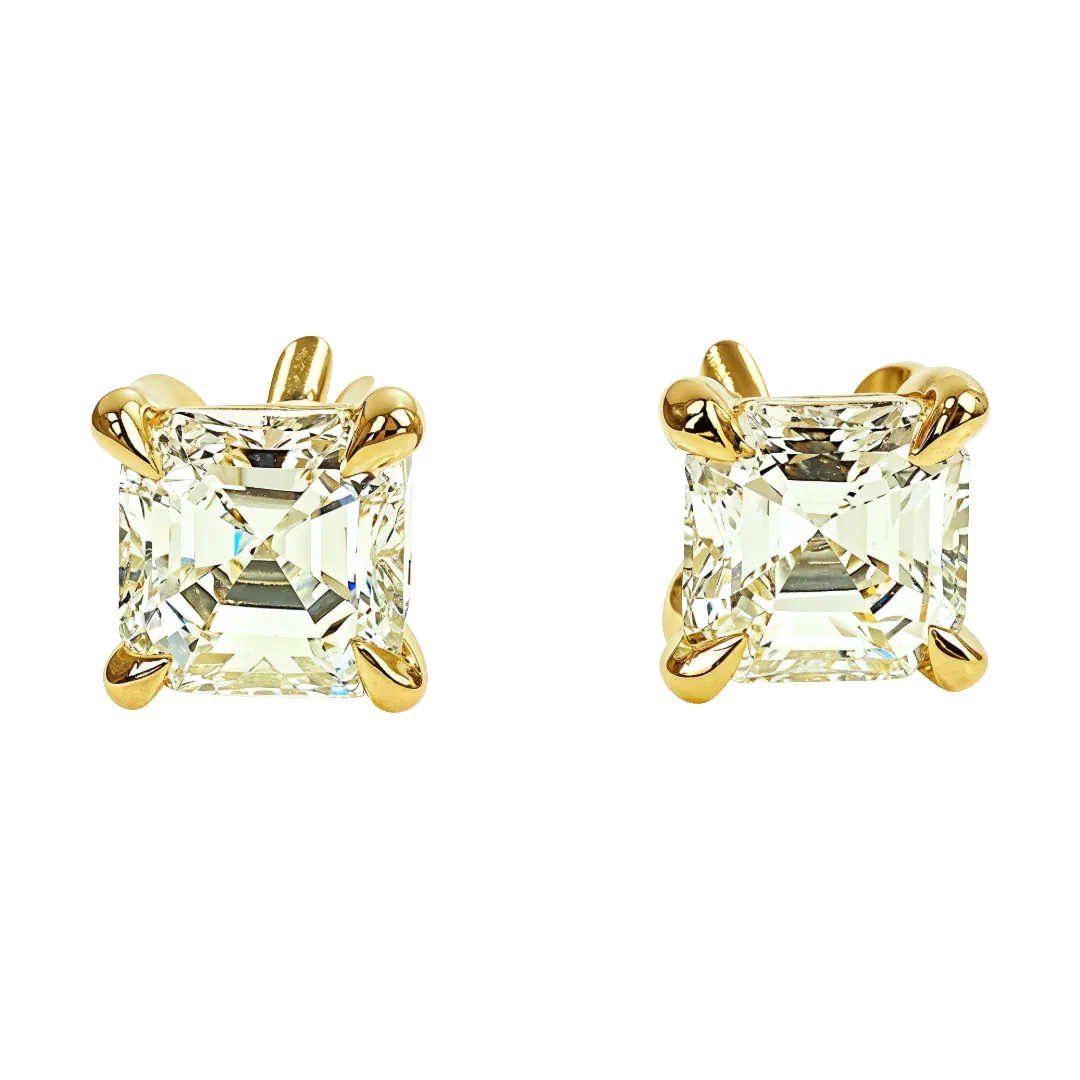 RINA - For Him FACTORY 1.20 Ctw Asscher-Cut Diamond Studs (Natural) 66608 in Rose Gold – Earrings