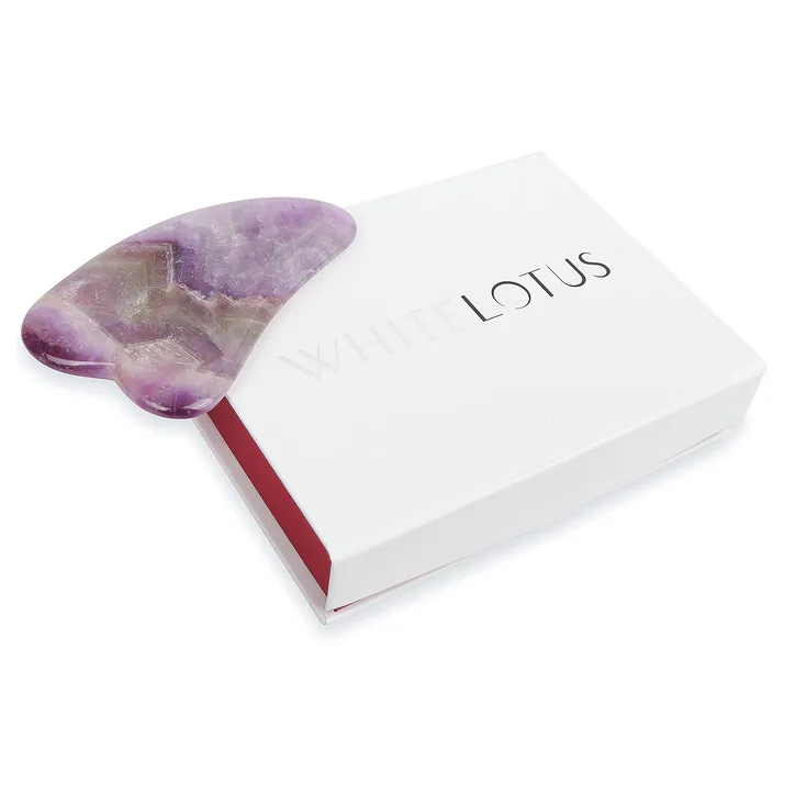 White Lotus Beauty Genuine Crystal Gua Sha Chemical Free Amethyst detail 3