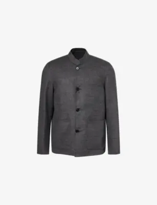DUNHILL Stand-Collar Reversible Wool Driving Jacket - 38R