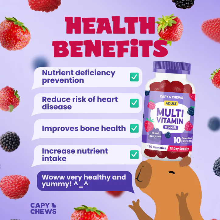 Capys Adult Mixed Berry Jam Multivitamin Gummies 150's, additional product view 2