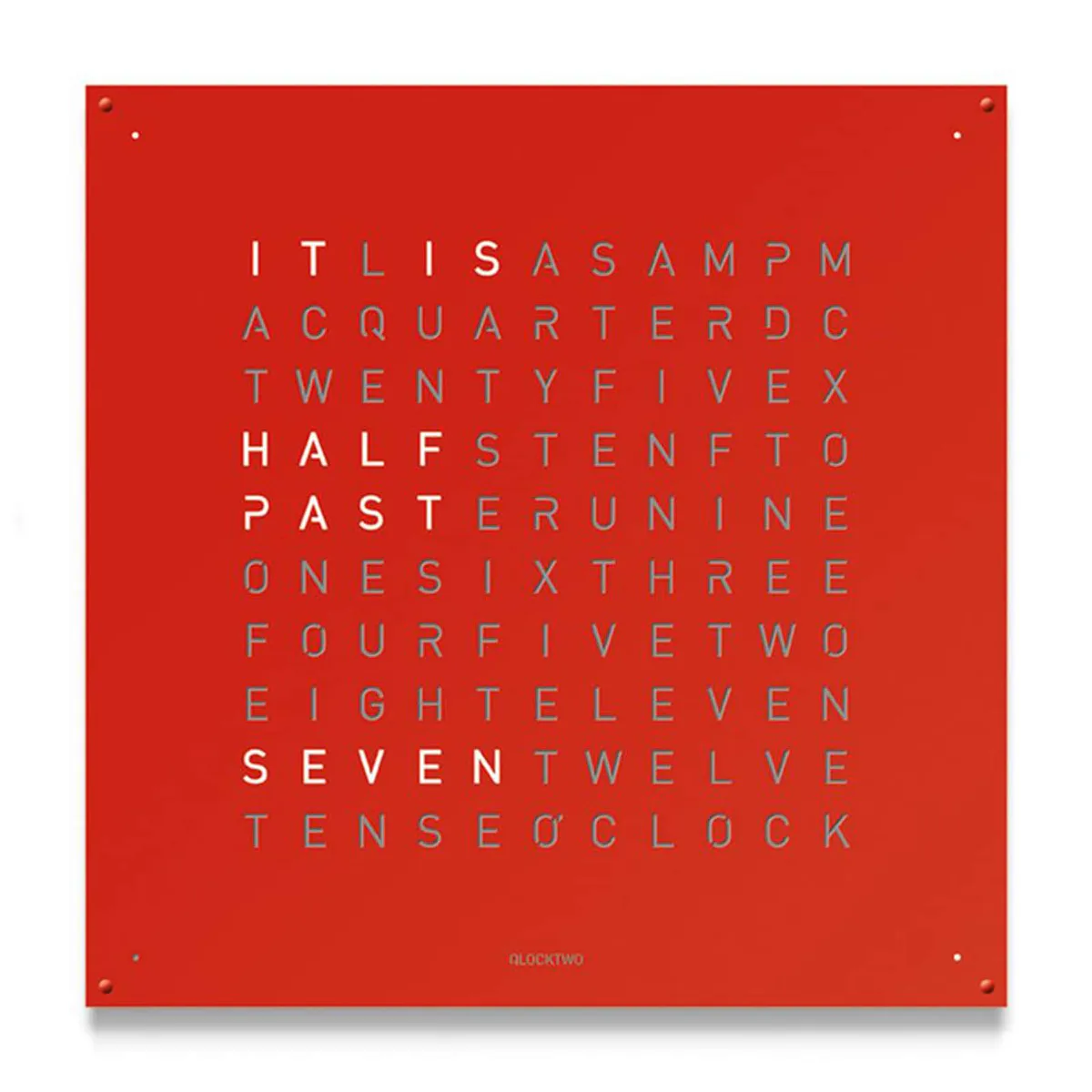 QLOCKTWO LARGE Stainless Steel Red Pepper Wall Clock 90cm