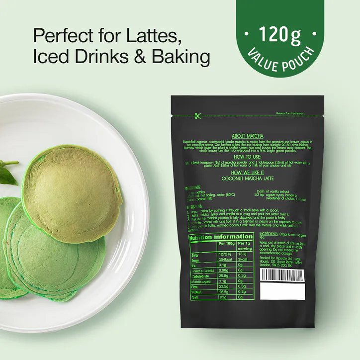 SuperSelf Organic Matcha Green Tea Powder Ceremonial Grade 120g detail 2