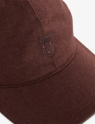 CORNELIANI Logo-Embellished Wool And Cashmere Cap - 58 in BROWN, additional product view 2