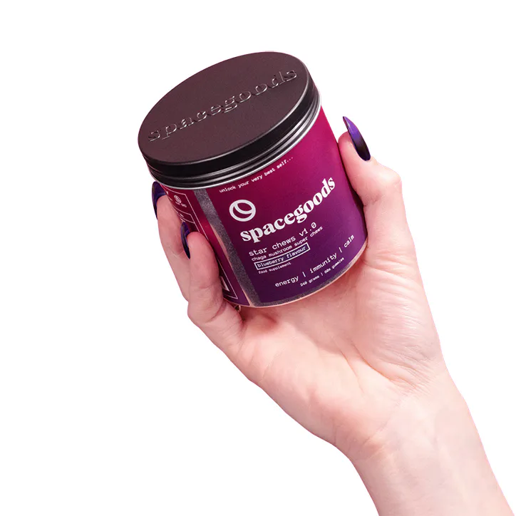 Spacegoods Chaga Mushroom Star Chews Blueberry 60 Gummies, additional product view 2