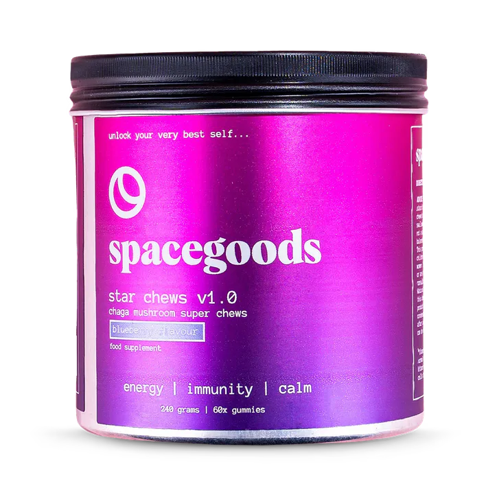 Spacegoods Chaga Mushroom Star Chews Blueberry 60 Gummies – Vitamins & Supplements > Supplements > Plant Sourced Supplements > Mushrooms & Functional Blends