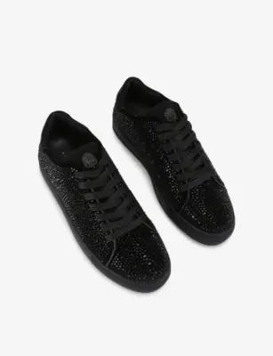 KURT GEIGER LONDON Lennon Crystal Woven Low-Top Trainers - EUR 45 / 11 UK MEN in BLACK – Mens | Trainers | Lace up trainers