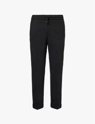 THE KOOPLES Drawstring tapered-leg stretch-wool trousers