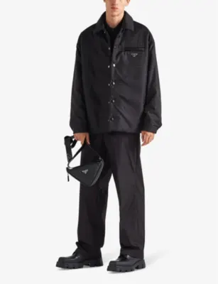 PRADA Re-Nylon brand-plaque padded polyamide jacket detail 2