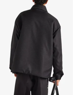 PRADA Re-Nylon brand-plaque padded polyamide jacket detail 3