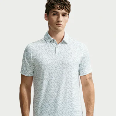 Nike Velocity Men's Dri-FIT Micro-Print Golf Polo - Jade Horizon/Jade Horizon/White