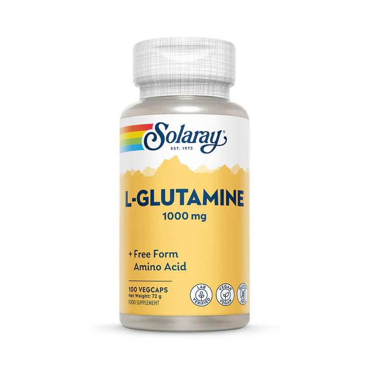 Solaray L-Glutamine, Post-Workout & Amino Acid Support - 100 Vegan Capsules