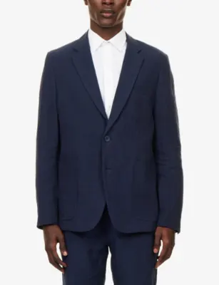 PERCIVAL Single-Breasted Notch-Lapel Linen Blazer detail 3