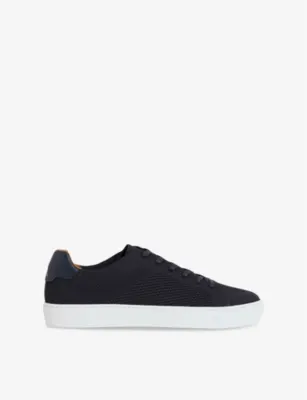 REISS Finley Knit Low-Top Trainers - LIGHT KHAKI - EUR 42 / 8 UK MEN in NAVY – Mens | Trainers | Lace up trainers