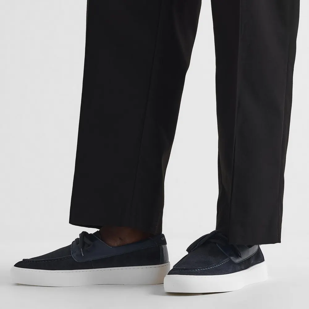 Steve Madden Men's Moc Toe Formal Shoes in Nav Suede, additional product view 3