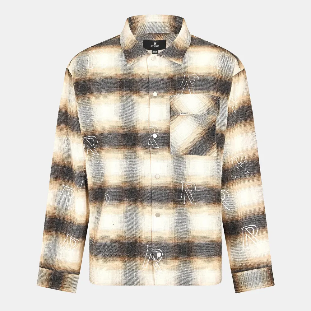 Represent Men's Long Sleeve Patterned Shirt