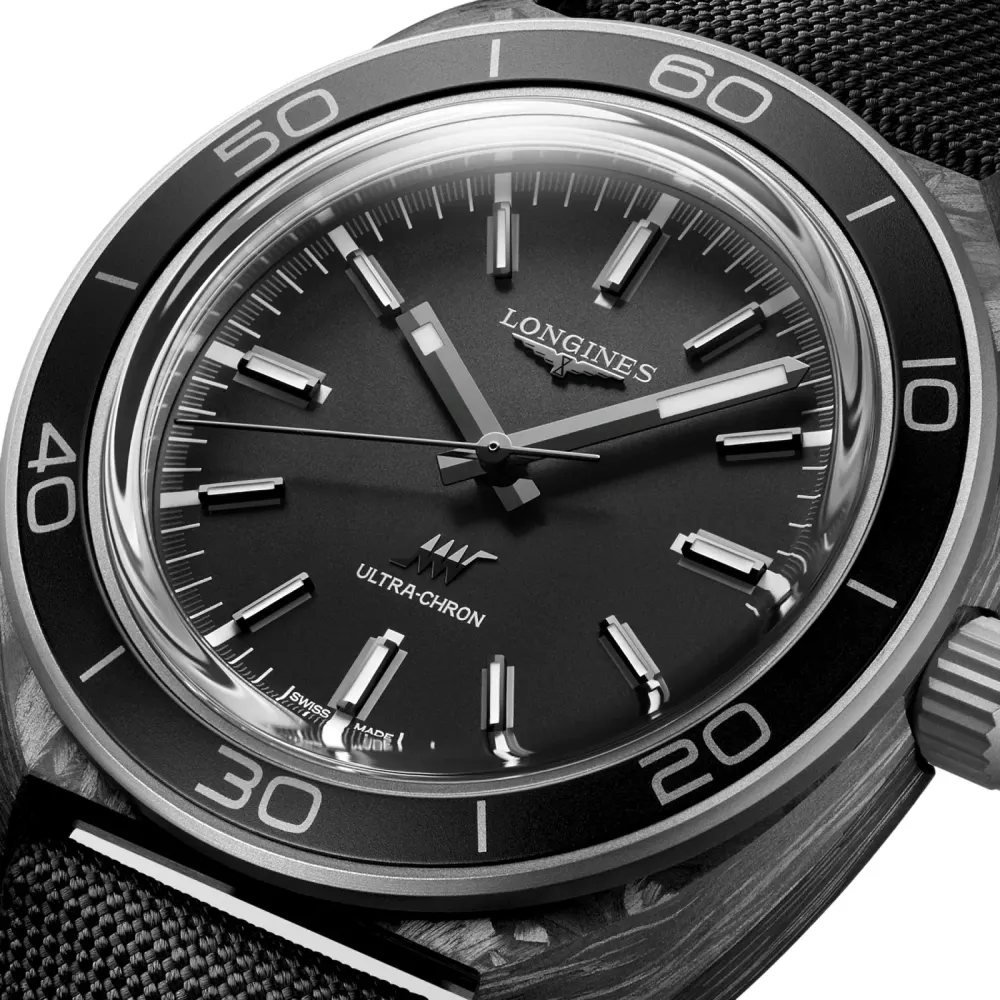 Longines Ultra-Chron 43mm Mens Watch in Black, additional product view 3