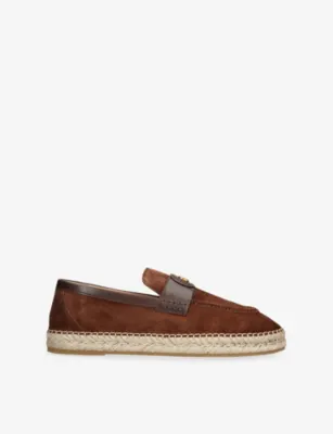 VALENTINO GARAVANI Palm Avenue Suede Espadrille Loafers - EUR 42 / 8 UK MEN in DARK BROWN – Mens | Loafers