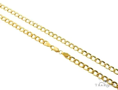 JALGAS - SKYLINE JEWELRY 10K Yellow Gold Hollow Curb Link Chain 20 Inches 5.3mm 61645 in Yellow – Chain