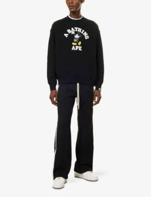 A BATHING APE bape x disney Mickey Graphic Cotton-Jersey Sweatshirt detail 2