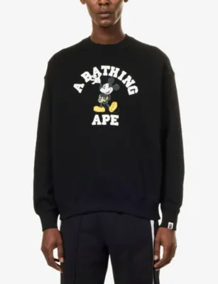A BATHING APE bape x disney Mickey Graphic Cotton-Jersey Sweatshirt detail 3