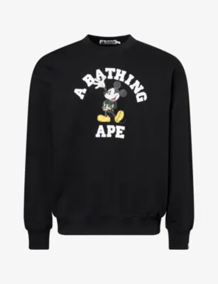 A BATHING APE bape x disney Mickey Graphic Cotton-Jersey Sweatshirt