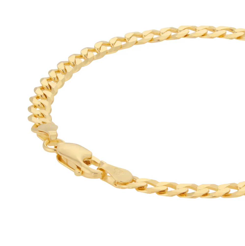 For Him Sterling Silver and Yellow Gold Plated Curb Chain Bracelet detail 3