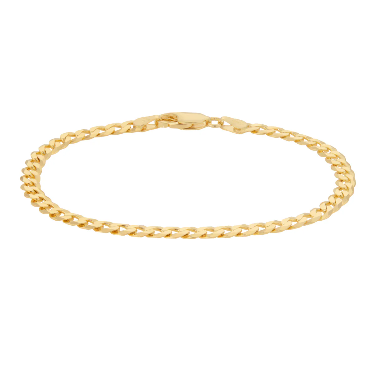 For Him Sterling Silver and Yellow Gold Plated Curb Chain Bracelet