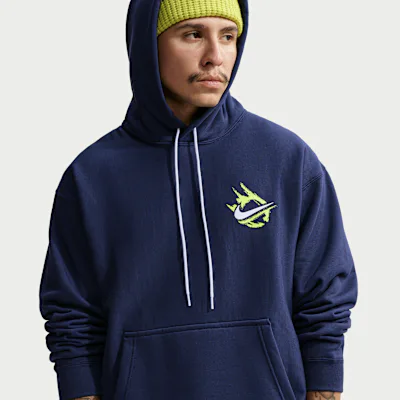 Nike Solo Swoosh Men's Fleece Hoodie - Midnight Navy