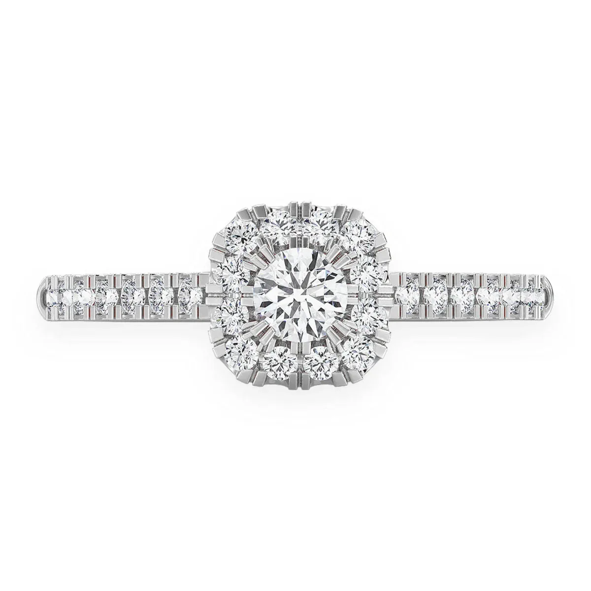 For Him Single Band Layered Square Diamond Engagement Ring